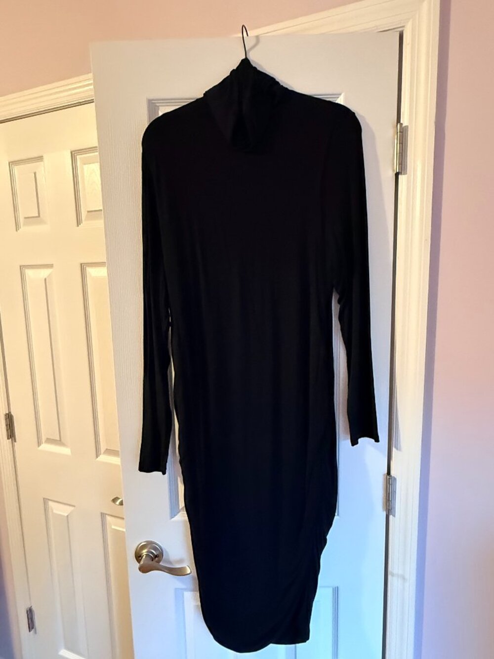 Long sleeve cowl neck fitted dress